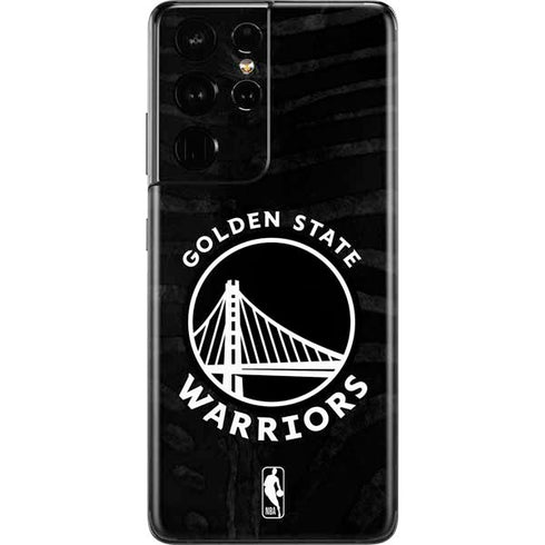 NBA Golden State Warriors Black Animal Print Galaxy S21 Ultra 5G Skin