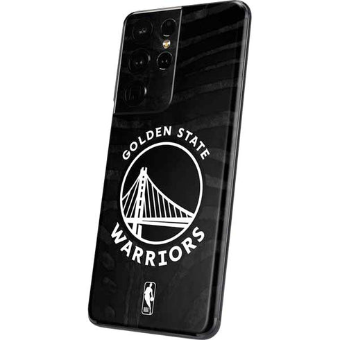 NBA Golden State Warriors Black Animal Print Galaxy S21 Ultra 5G Skin