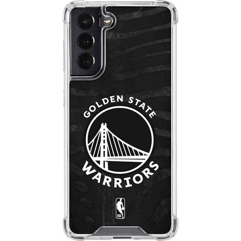 NBA Golden State Warriors Black Animal Print Galaxy S22 Clear Case
