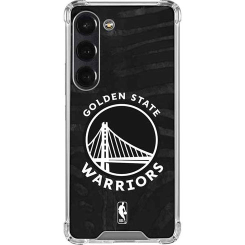 NBA Golden State Warriors Black Animal Print Galaxy S23 Clear Case