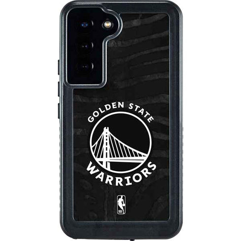NBA Golden State Warriors Black Animal Print Galaxy S23 Plus Waterproof Case