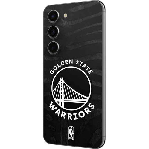 NBA Golden State Warriors Black Animal Print Galaxy S23 Skin