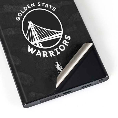NBA Golden State Warriors Black Animal Print Galaxy S23 Ultra Skin