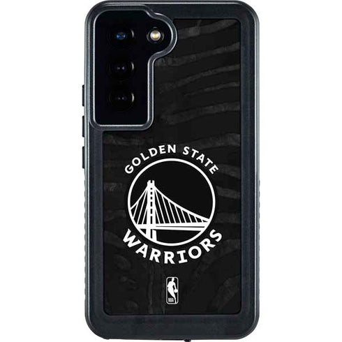 NBA Golden State Warriors Black Animal Print Galaxy S23 Waterproof Case