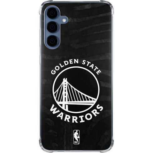 NBA Golden State Warriors Black Animal Print Galaxy S24 Clear Case