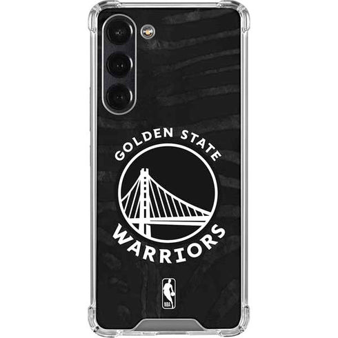 NBA Golden State Warriors Black Animal Print Galaxy S24 FE Clear Case