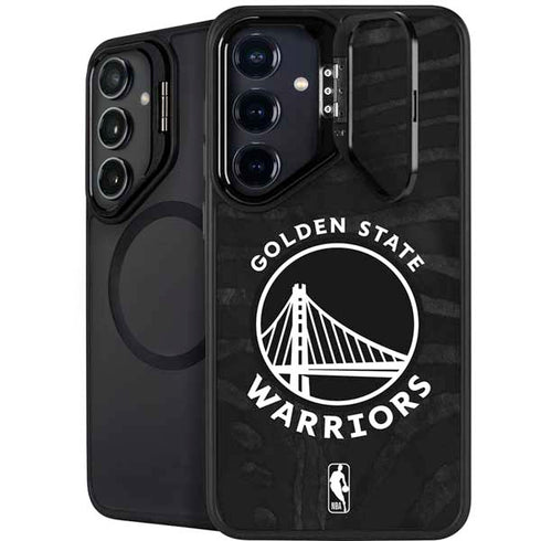 NBA Golden State Warriors Black Animal Print Galaxy S25 Plus Kickstand Case