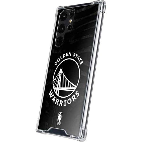 NBA Golden State Warriors Black Animal Print Galaxy S24 Ultra Clear Case