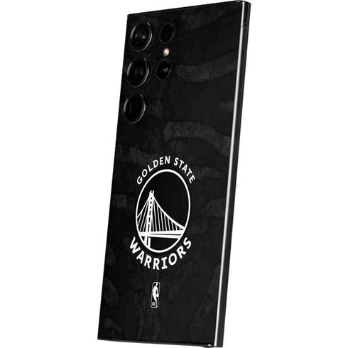 NBA Golden State Warriors Black Animal Print Galaxy S25 Ultra Skin