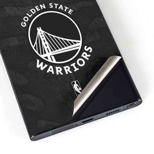 NBA Golden State Warriors Black Animal Print Galaxy S25 Ultra Skin