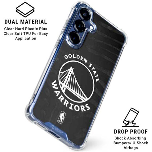 NBA Golden State Warriors Black Animal Print Galaxy S25 Clear Case