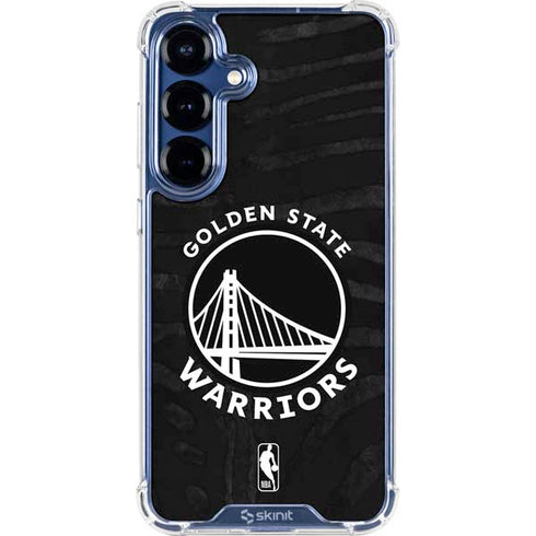NBA Golden State Warriors Black Animal Print Galaxy S25 FE Clear Case