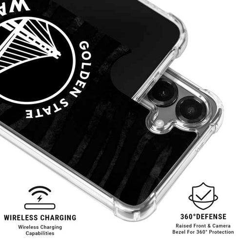 NBA Golden State Warriors Black Animal Print Galaxy S26 Clear Case
