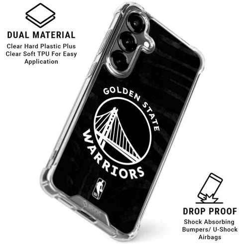 NBA Golden State Warriors Black Animal Print Galaxy S26 Clear Case