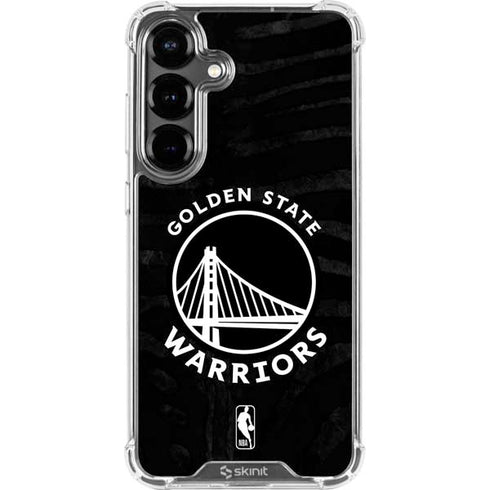 NBA Golden State Warriors Black Animal Print Galaxy S26 Plus Clear Case