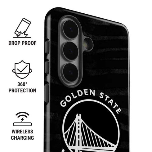 NBA Golden State Warriors Black Animal Print Galaxy S26 Plus Impact Case
