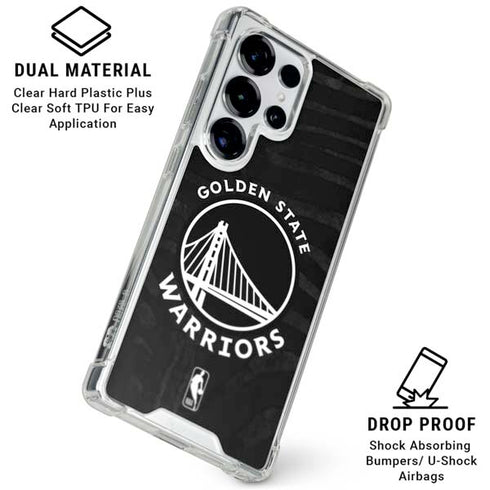 NBA Golden State Warriors Black Animal Print Galaxy S26 Ultra Clear Case
