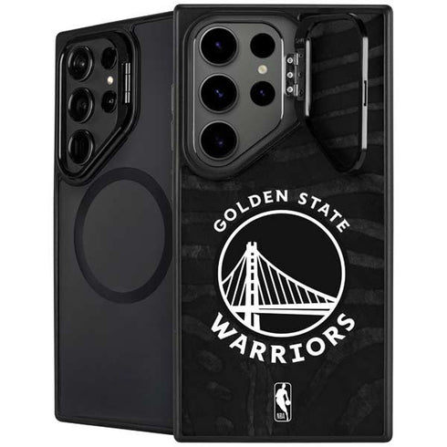 NBA Golden State Warriors Black Animal Print Galaxy S26 Ultra Kickstand Case