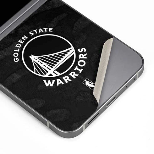 NBA Golden State Warriors Black Animal Print Galaxy Z Flip6 Skin