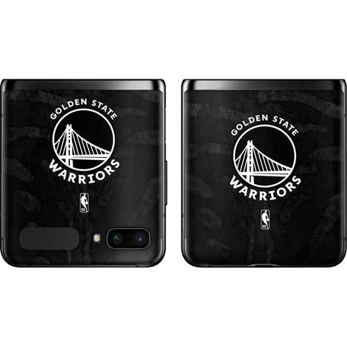 NBA Golden State Warriors Black Animal Print Galaxy Z Flip Skin