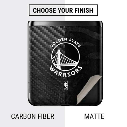 NBA Golden State Warriors Black Animal Print Galaxy Z Flip Skin