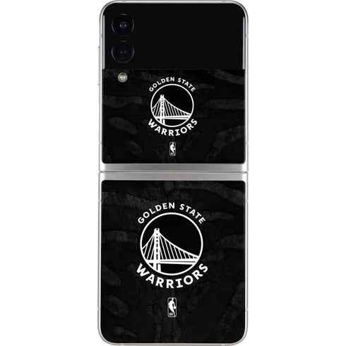 NBA Golden State Warriors Black Animal Print Galaxy Z Flip3 5G Skin