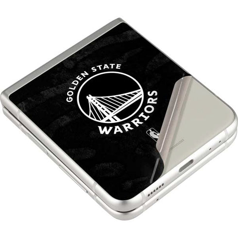 NBA Golden State Warriors Black Animal Print Galaxy Z Flip3 5G Skin