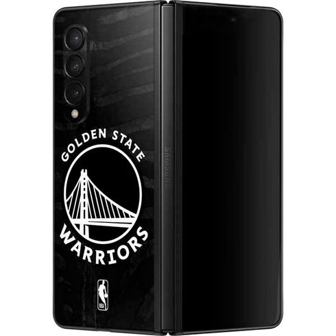 NBA Golden State Warriors Black Animal Print Galaxy Z Fold3 5G Skin