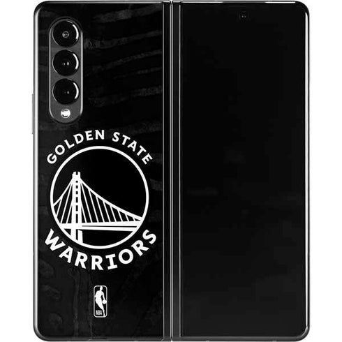 NBA Golden State Warriors Black Animal Print Galaxy Z Fold3 5G Skin