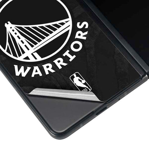 NBA Golden State Warriors Black Animal Print Galaxy Z Fold3 5G Skin