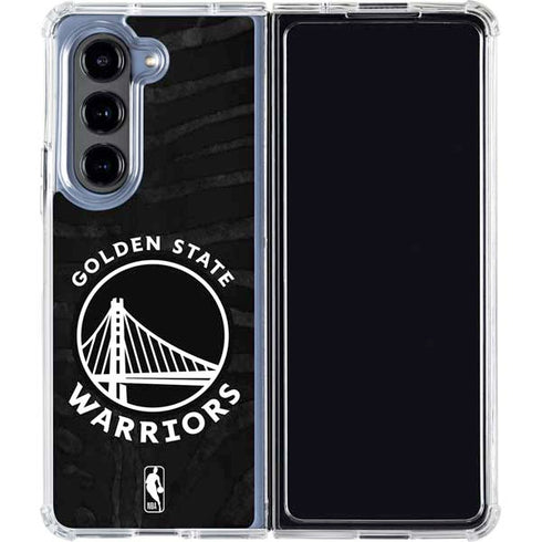 NBA Golden State Warriors Black Animal Print Galaxy Z Fold5 5G Clear Case