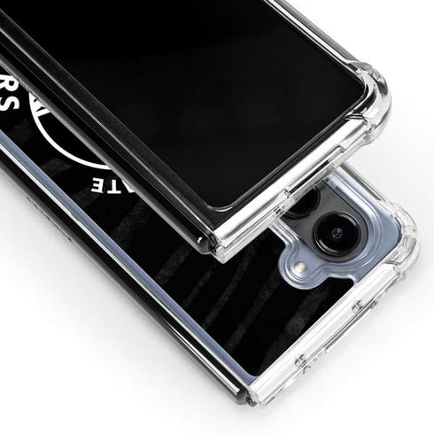 NBA Golden State Warriors Black Animal Print Galaxy Z Fold5 5G Clear Case