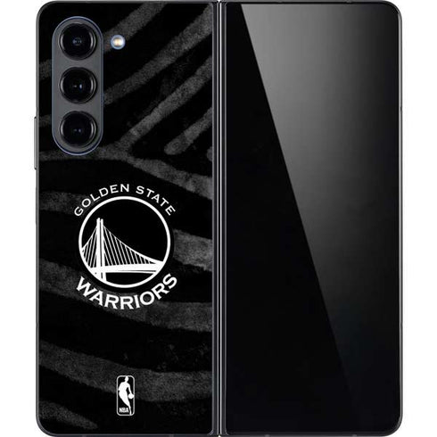 NBA Golden State Warriors Black Animal Print Galaxy Z Fold5 5G Skin