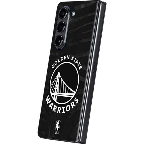 NBA Golden State Warriors Black Animal Print Galaxy Z Fold5 5G Skin