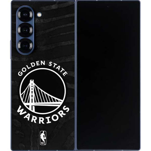NBA Golden State Warriors Black Animal Print Galaxy Z Fold6 Skin