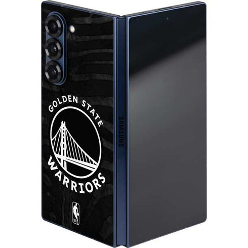NBA Golden State Warriors Black Animal Print Galaxy Z Fold6 Skin