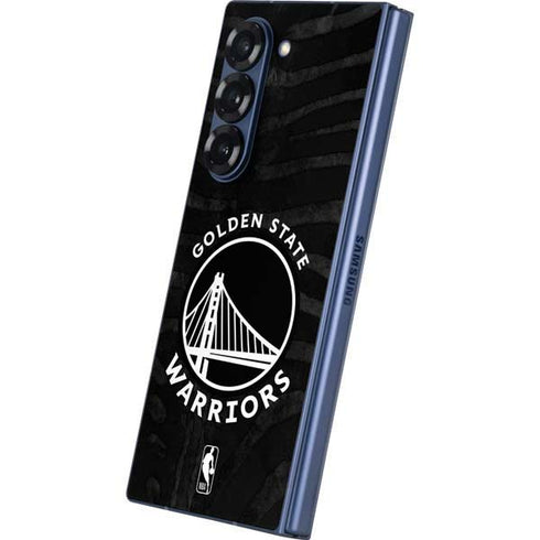 NBA Golden State Warriors Black Animal Print Galaxy Z Fold6 Skin