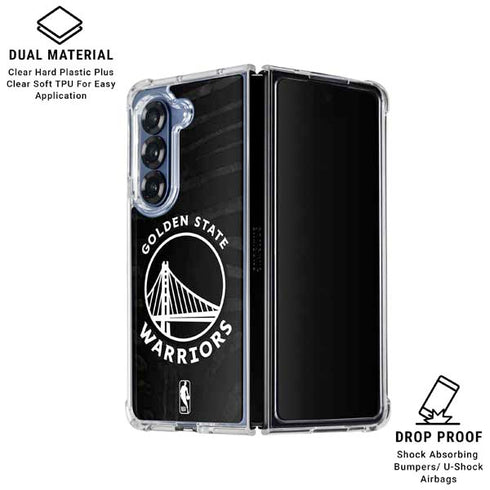 NBA Golden State Warriors Black Animal Print Galaxy Z Fold7 Clear Case
