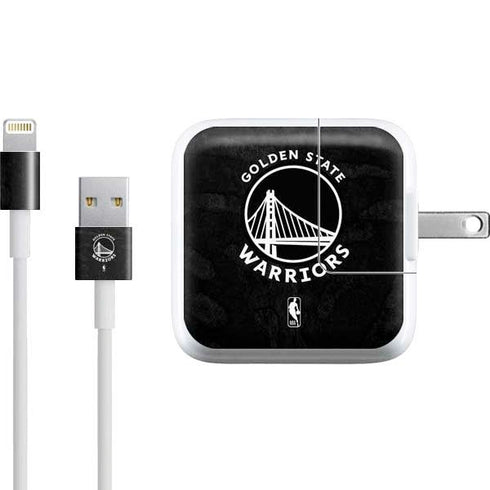 NBA Golden State Warriors Black Animal Print iPad Charger (10W USB) Skin