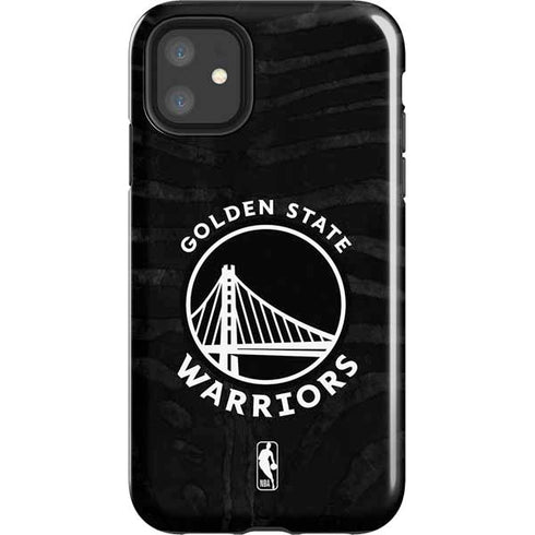NBA Golden State Warriors Black Animal Print iPhone 11 Impact Case