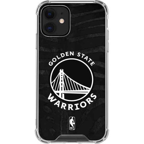 NBA Golden State Warriors Black Animal Print iPhone 12 Clear Case