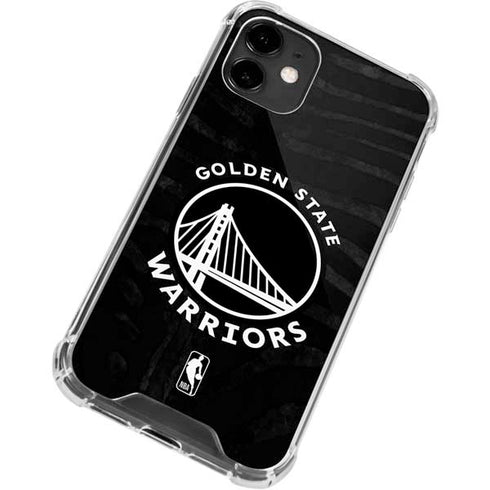 NBA Golden State Warriors Black Animal Print iPhone 12 Clear Case
