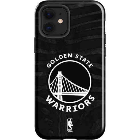 NBA Golden State Warriors Black Animal Print iPhone 12 Impact Case