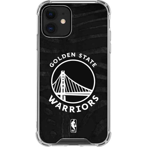 NBA Golden State Warriors Black Animal Print iPhone 12 Mini Clear Case