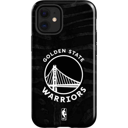 NBA Golden State Warriors Black Animal Print iPhone 12 Mini Impact Case