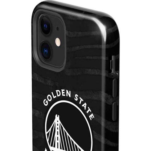 NBA Golden State Warriors Black Animal Print iPhone 12 Mini Impact Case