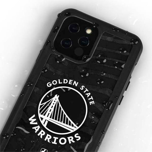NBA Golden State Warriors Black Animal Print iPhone 12 Pro Waterproof Case