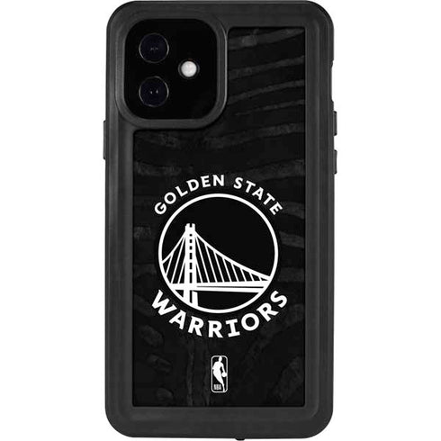 NBA Golden State Warriors Black Animal Print iPhone 12 Waterproof Case