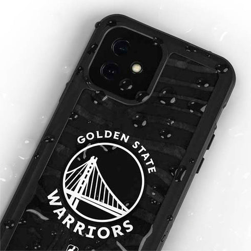 NBA Golden State Warriors Black Animal Print iPhone 12 Waterproof Case