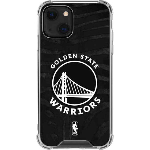 NBA Golden State Warriors Black Animal Print iPhone 14 Plus Clear Case